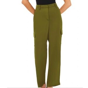 NWOT Halogen womens 1x Versatile and Stylish Wide Leg Cargo Pants Green